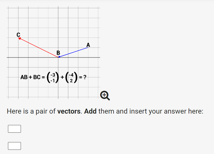 Solved Here is a pair of vectors. Add them and insert your | Chegg.com