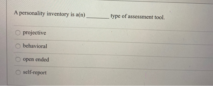 What Is A Personality Inventory Assessment