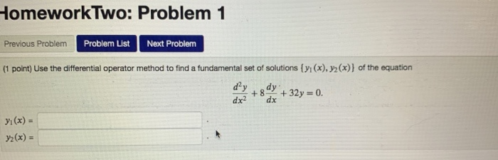 Solved Homework Two: Problem 1 Previous Problem Problem List | Chegg.com