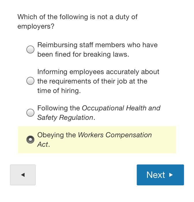 solved-which-of-the-following-is-not-a-duty-of-employers-chegg