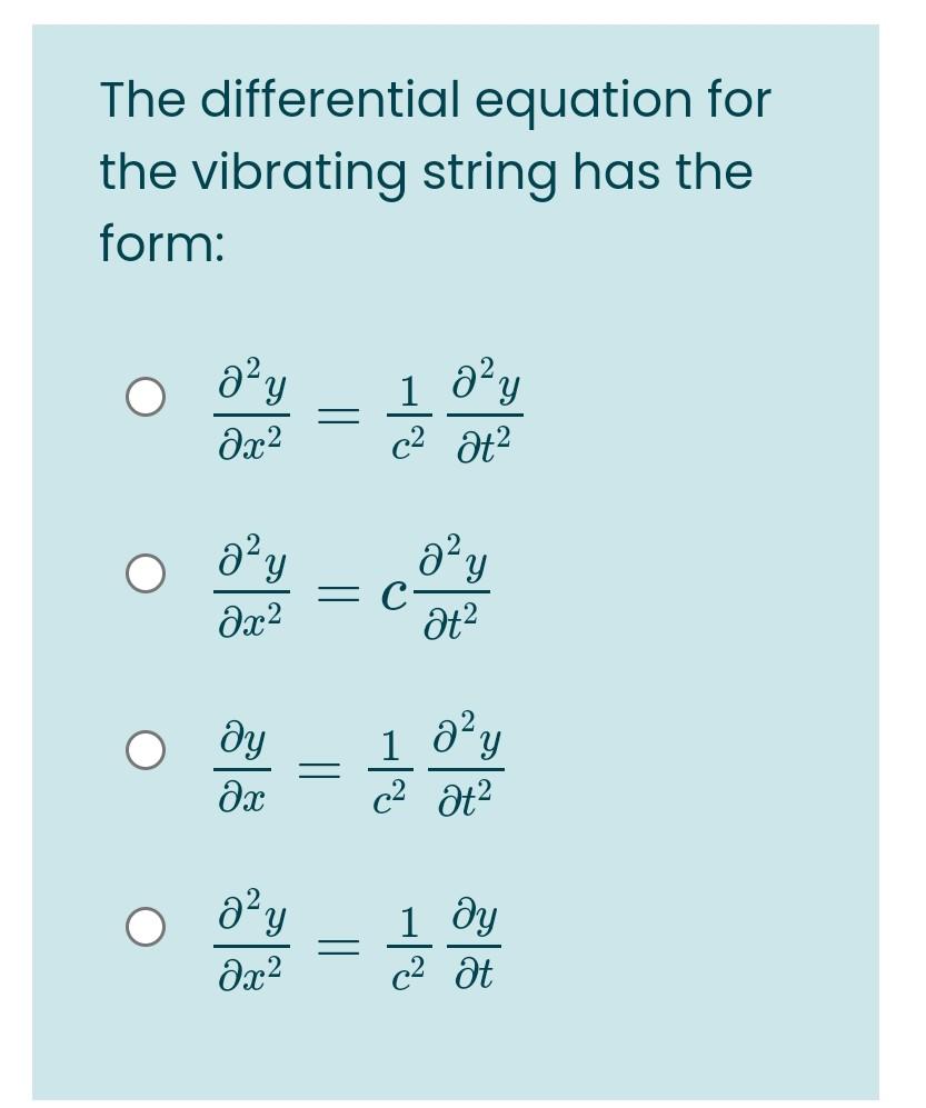 Solved The differential equation for the vibrating string
