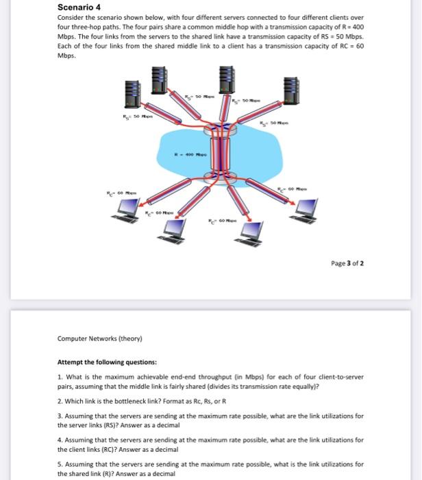 CONSIDER THE SCENARIO SHOWN BELOW WITH FOUR DIFFERENT SERVERS CONNECTED visual data 3