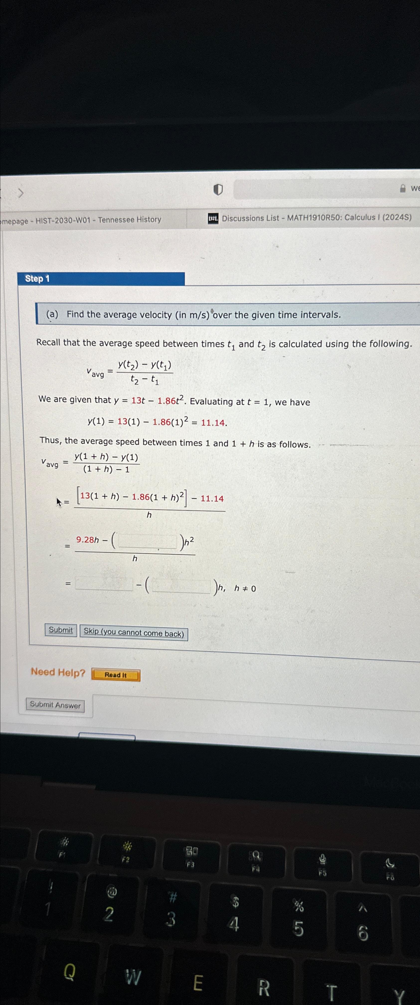 Solved Mepage - ﻿HIST-2030-W01 - ﻿Tennessee | Chegg.com