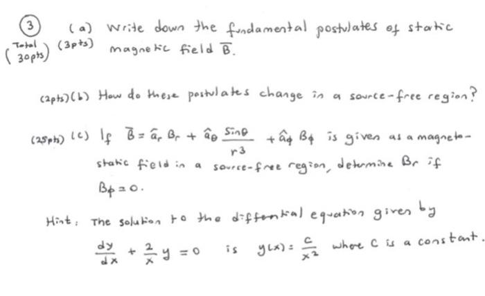 Solved 3 A Write Down The Fundamental Postulates Of Sta Chegg Com