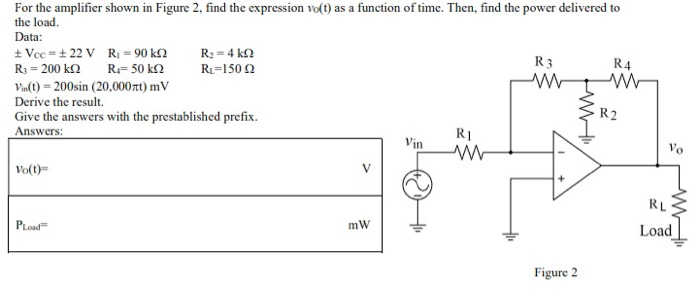 Solved For the amplifier shown in Figure 2, find the | Chegg.com