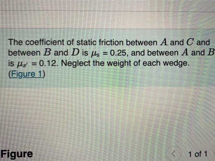 Solved The coefficient of static friction between A and C | Chegg.com