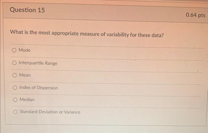 What is the most appropriate measure of variability | Chegg.com