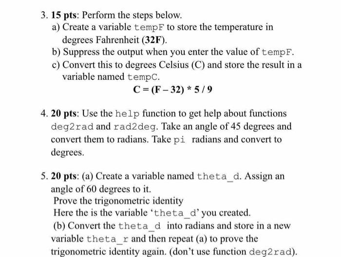 Solved 3. 15 pts: Perform the steps below. a) Create a | Chegg.com