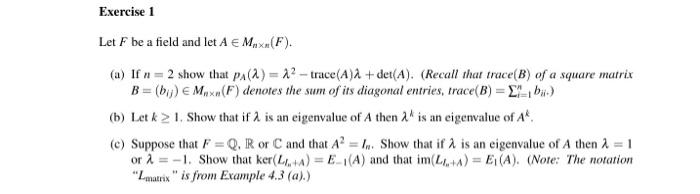 Solved Prove that for a matrix with entries in F[λ] (or