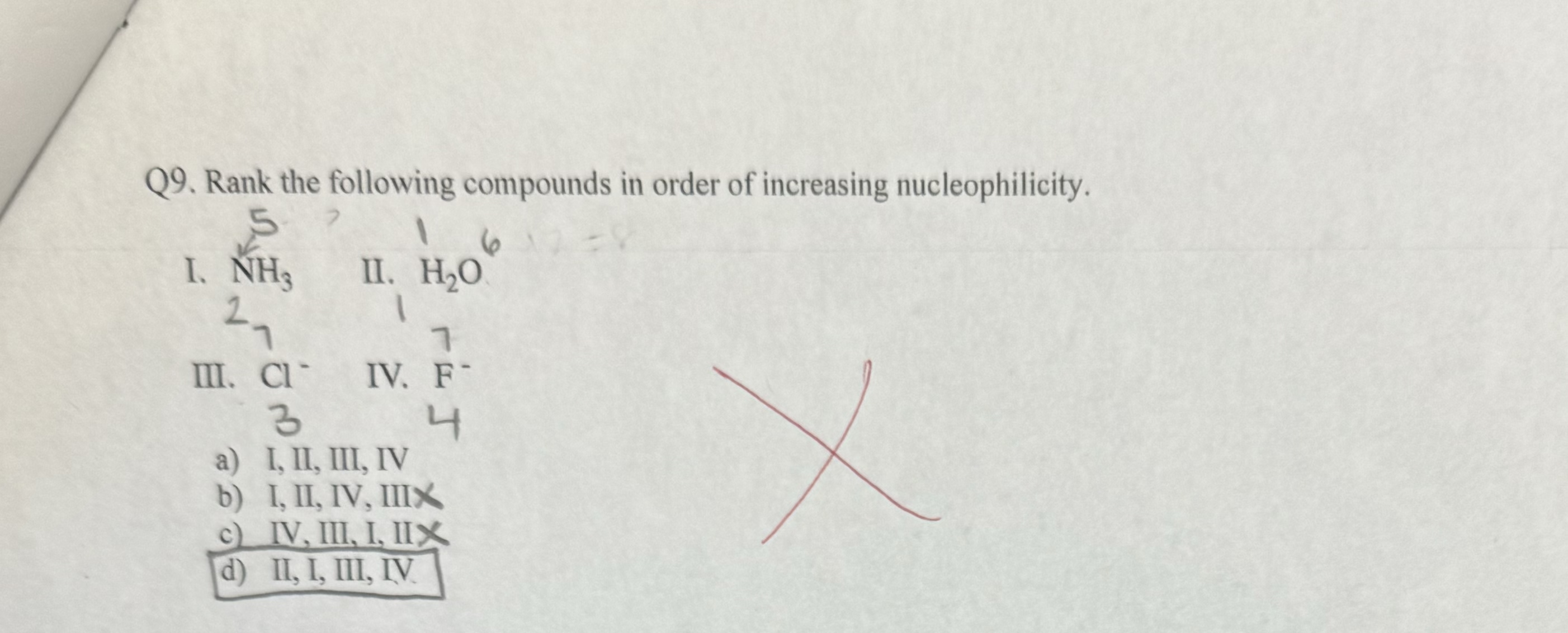Q9. ﻿Rank the following compounds in order of | Chegg.com