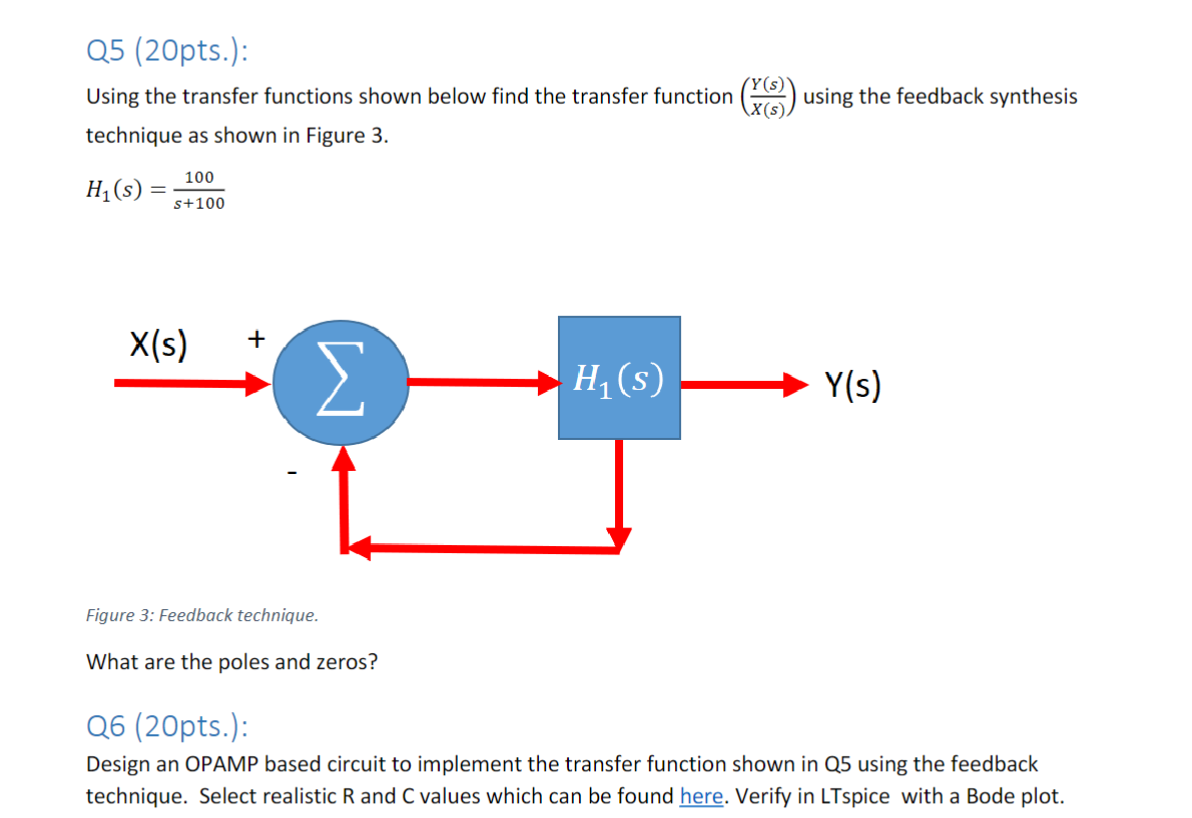 Abstract Transfer Function Solved Q5 (20pts.):Using the transfer functions shown below | Chegg.com