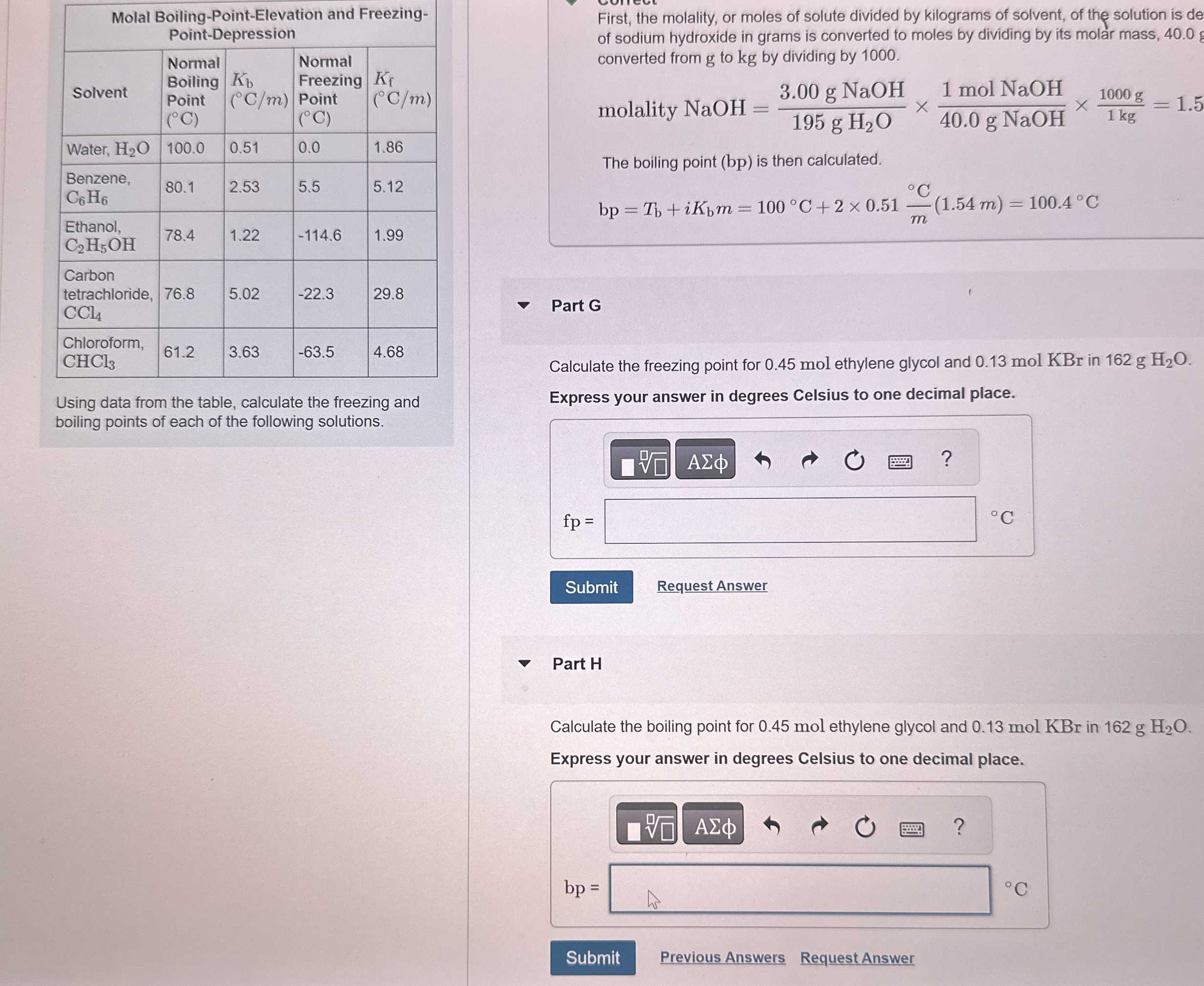 Solved First, the molality, or moles of solute divided by | Chegg.com