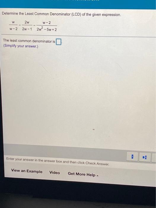 Solved Determine the Least Common Denominator (LCD) of the | Chegg.com