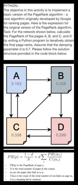 PYTHON:: The objective in this activity is to | Chegg.com