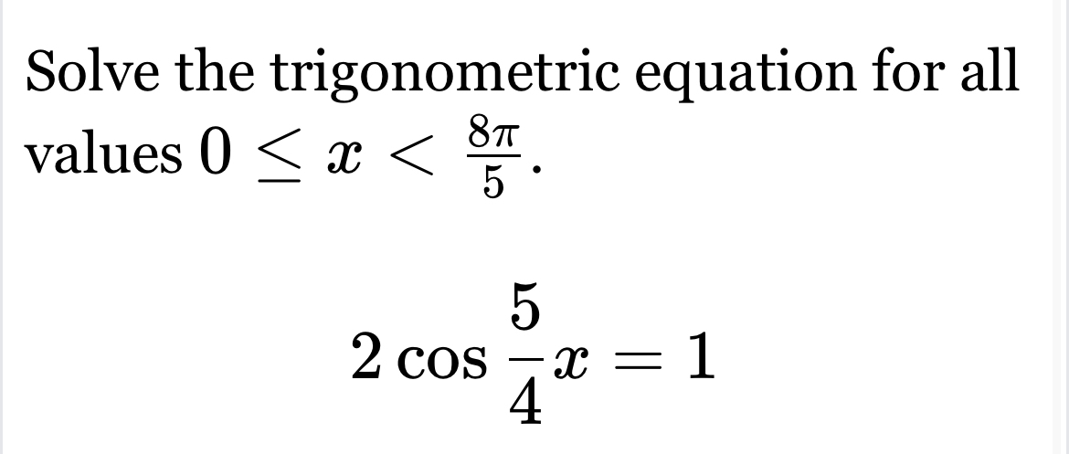 Solved Solve the trigonometric equation for all values | Chegg.com
