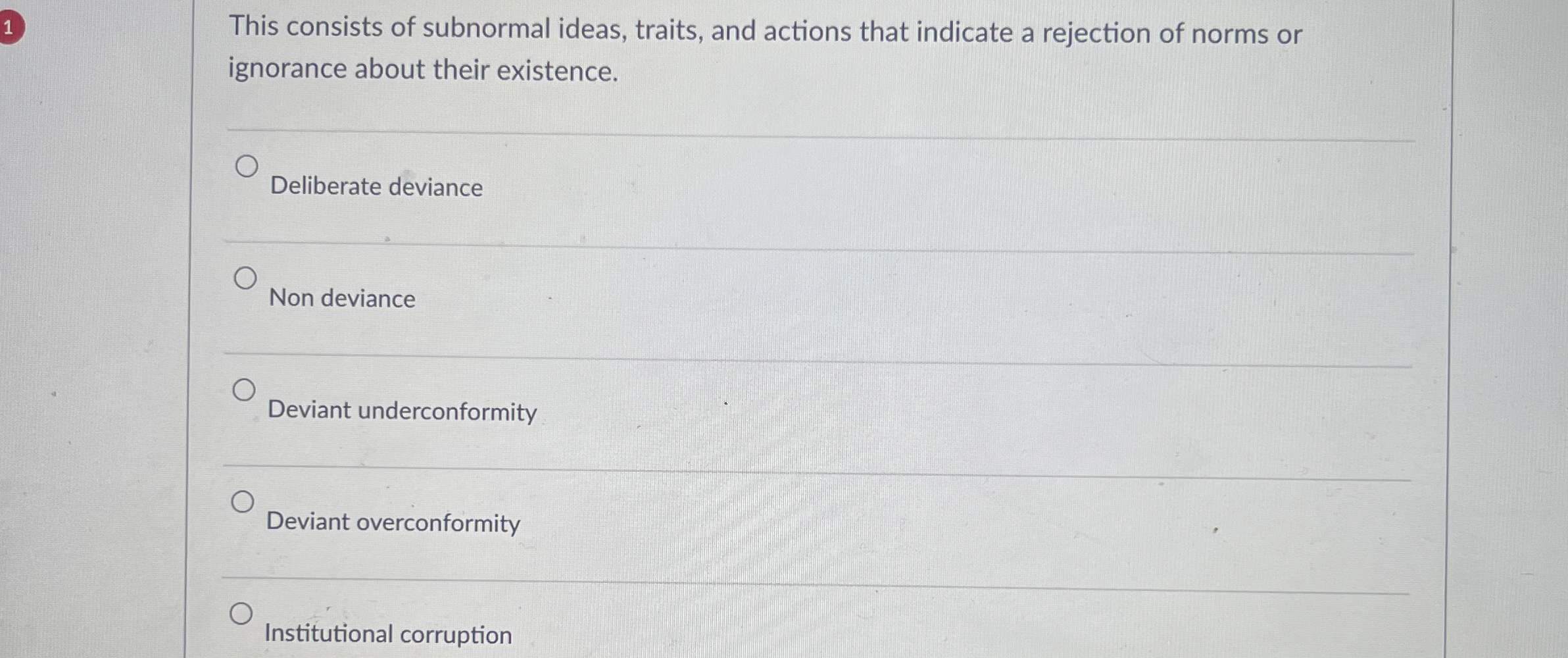 Solved 1 )This consists of subnormal ideas, traits, and | Chegg.com