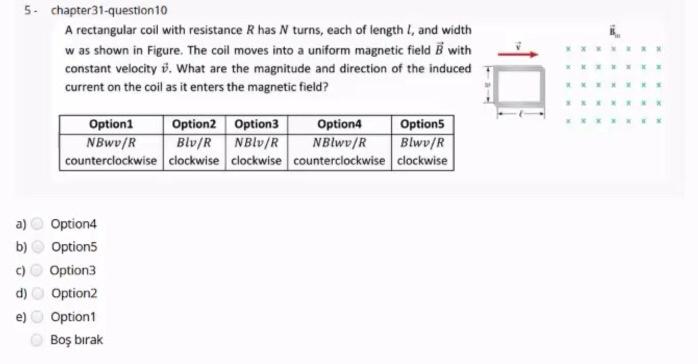 Solved 5. chapter 31-question 10 A rectangular coil with | Chegg.com