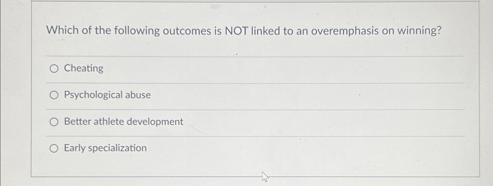 Solved Which of the following outcomes is NOT linked to an | Chegg.com