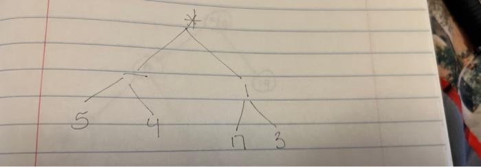 Solved * 5 (3) Given your expression tree from (1) using | Chegg.com