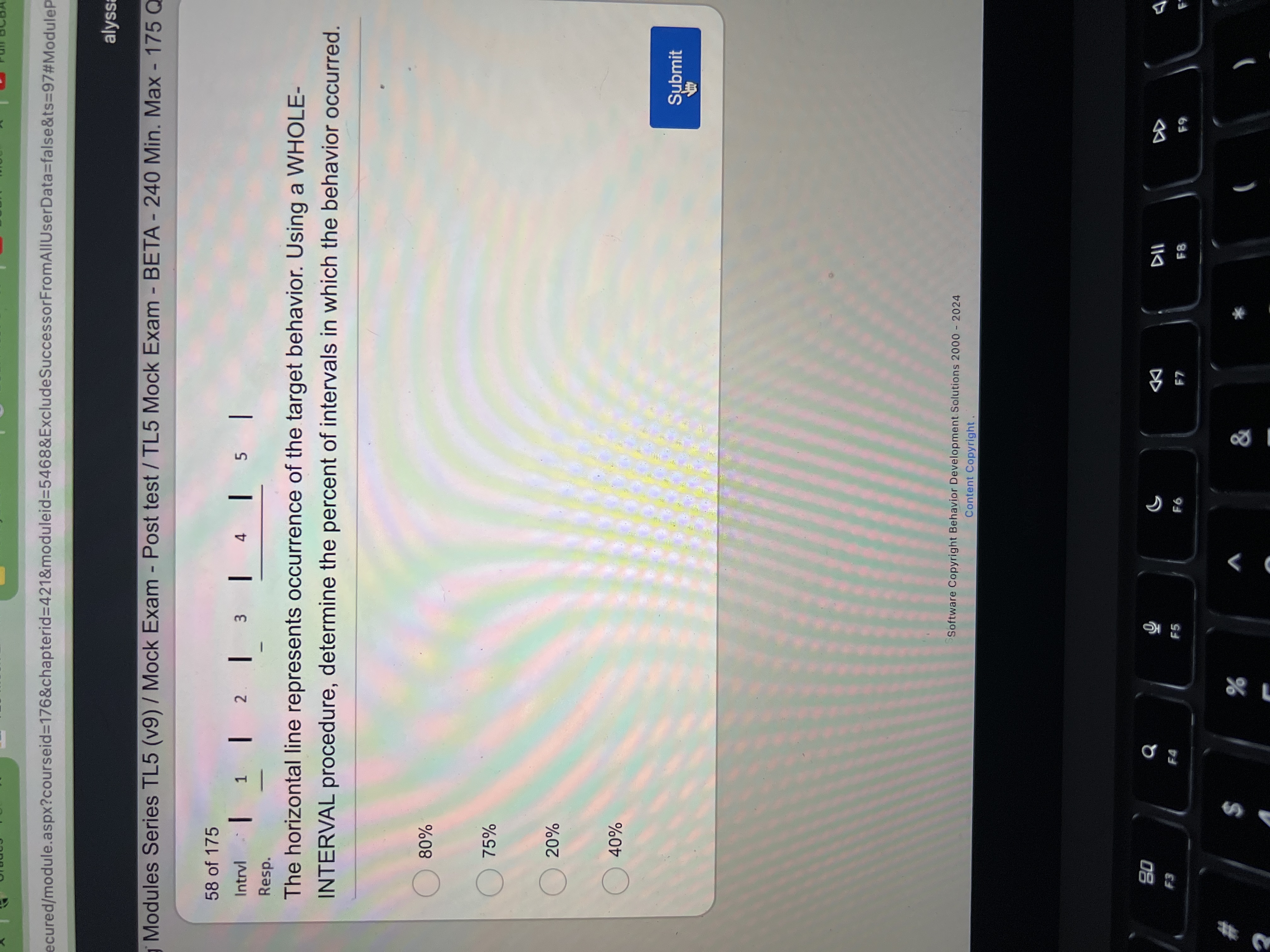 Solved 58 ﻿of 175Intrvl123IResp.The horizontal line | Chegg.com