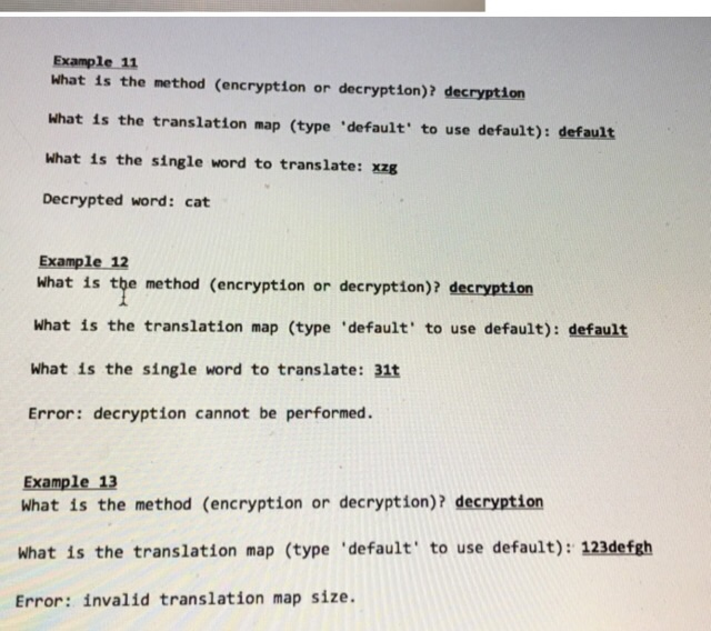 Assignment Specifications Decryption and encryption | Chegg.com