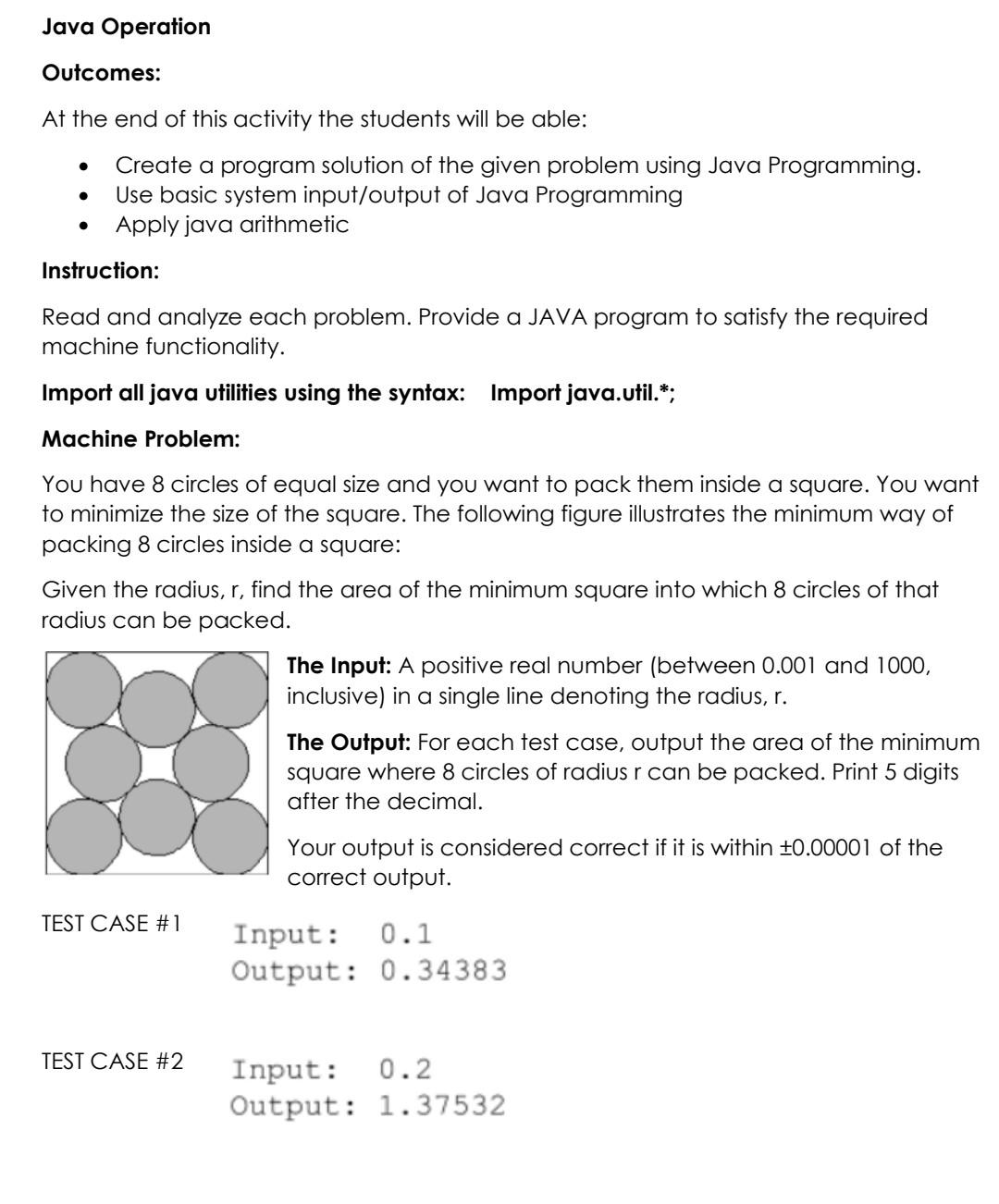 Solved Java Operation Outcomes: At the end of this activity | Chegg.com