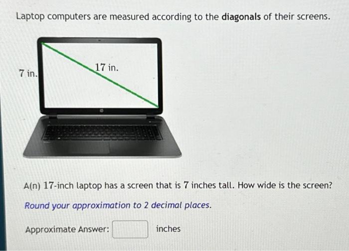Solved Laptop computers are measured according to the