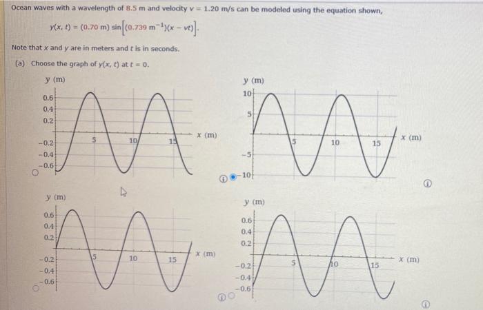 Solved Ocean waves with a wavelength of 8.5 m and velocity v | Chegg.com