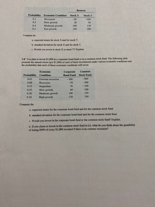 Solved 5.2 The following table contains the probability | Chegg.com