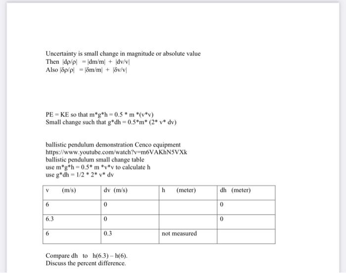 Uncertainty Is Small Change In Magnitude Or Absolu Chegg Com