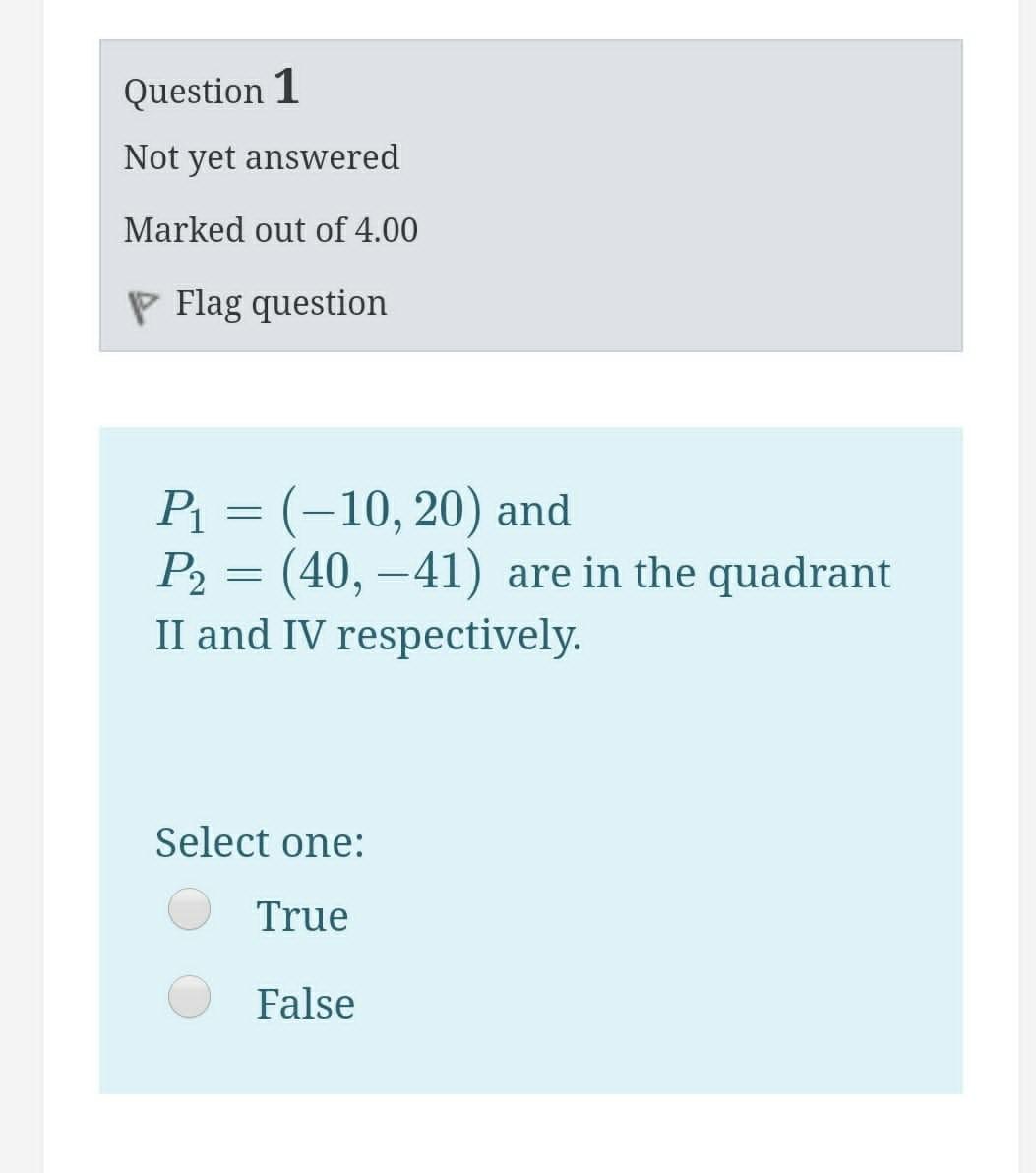 Solved Question 4 Not yet answered Marked out of 4.00 P Flag | Chegg.com