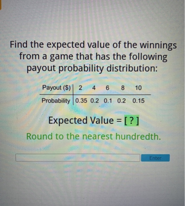 Solved Find the expected value of the winnings from a game | Chegg.com