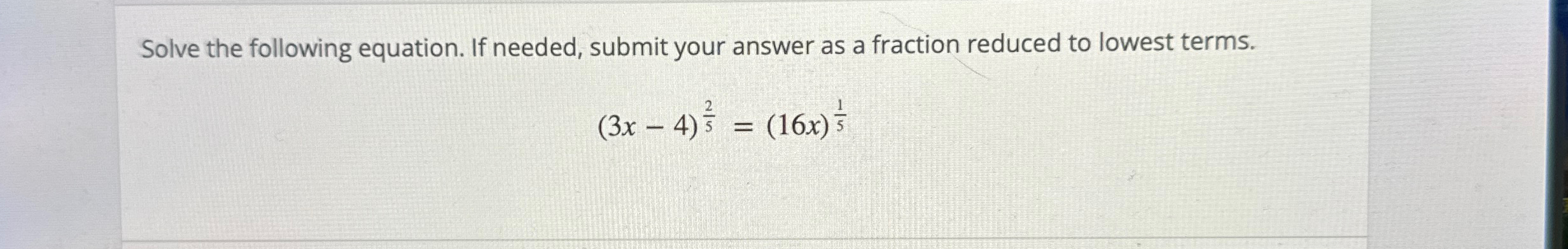 Solved Solve the following equation. If needed, submit your | Chegg.com
