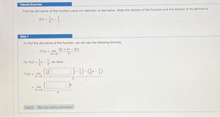 Solved Find the derivative of the function using the | Chegg.com