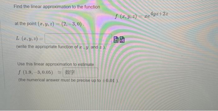 Find The Linear Approximation To The Function F X Chegg Com
