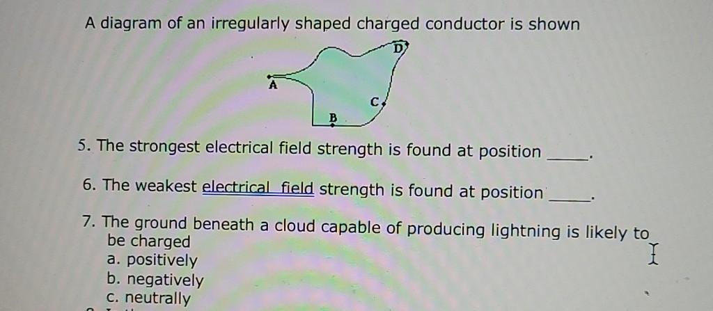 Solved A diagram of an irregularly shaped charged conductor | Chegg.com