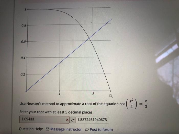 Solved use newtons method to approximate a root of the | Chegg.com