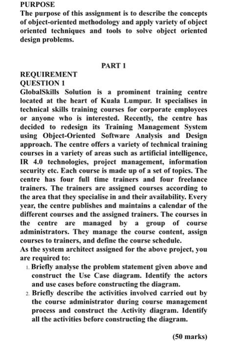 Solved Subject: Object Oriented Approach in Software | Chegg.com