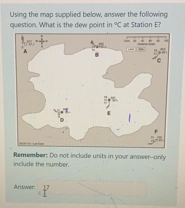Solved Using the map supplied below, answer the following | Chegg.com