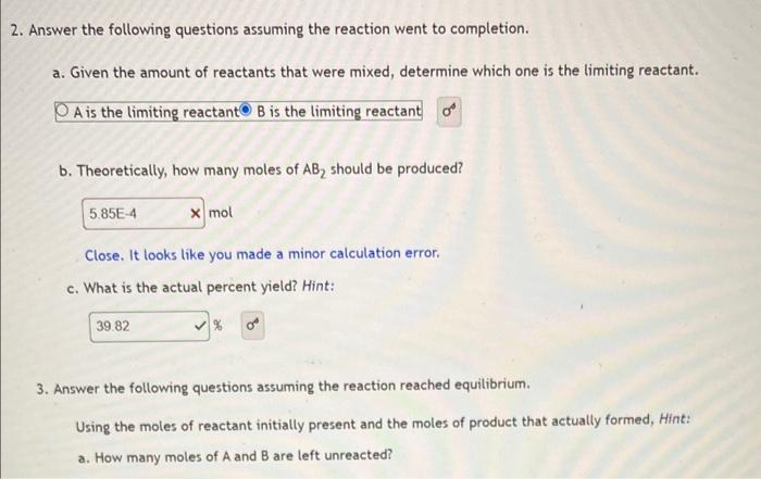 Solved Two chemicals, A and B, react according to the | Chegg.com
