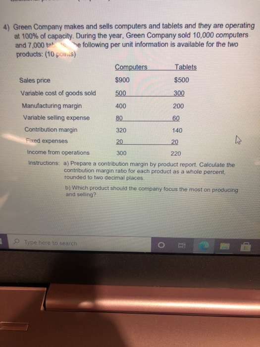 Solved Absorption Costing. B) Calculate The Total Cost Of | Chegg.com