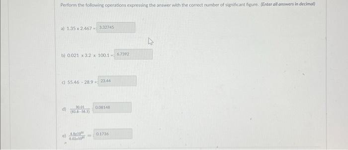 Solved Perform the following operations expressing the | Chegg.com