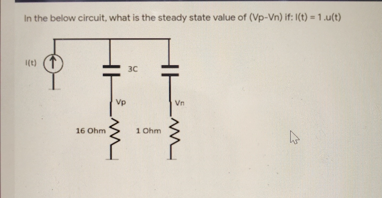 Solved In the below circuit, what is the steady state value | Chegg.com