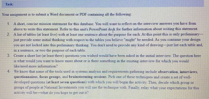 Task: Your assignment is to submit a Word document or | Chegg.com
