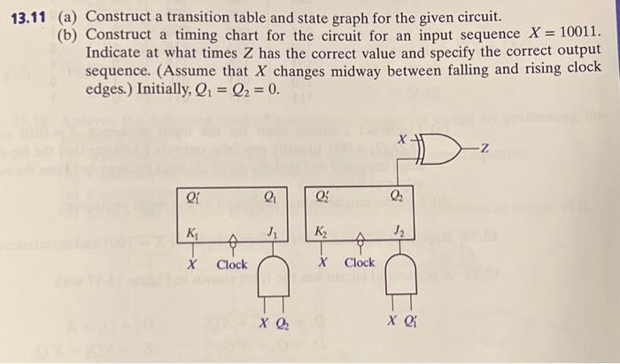 Solved 11 (a) Construct a transition table and state graph | Chegg.com