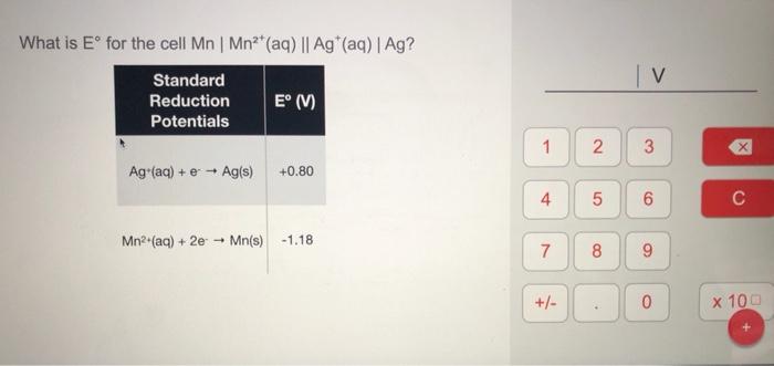 Solved Determine Eº For A Galvanic Voltaic Cell If Ag Chegg Com