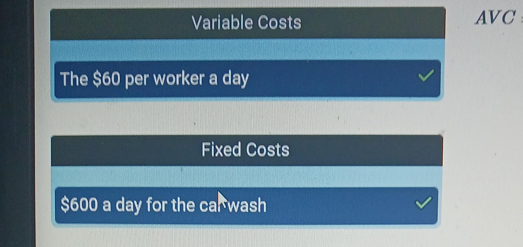 Solved Okay, can you tell me the average variable cost of