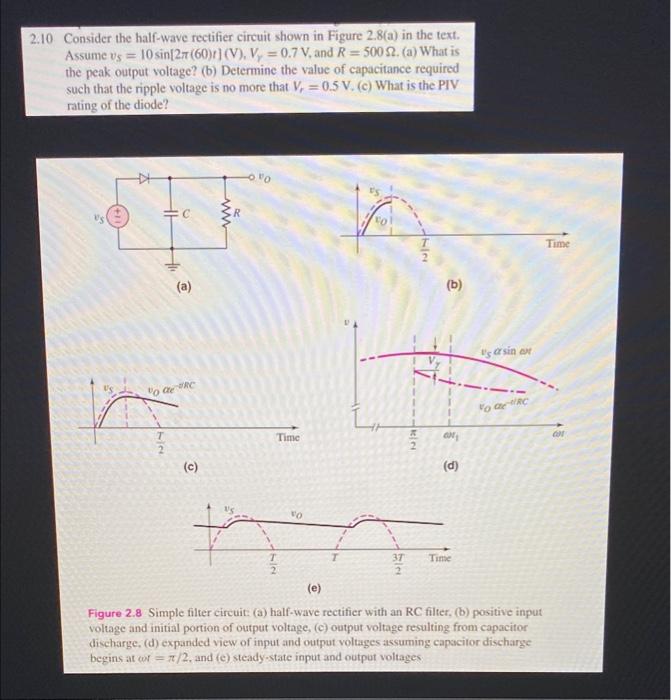 10 Consider The Half-wave Rectifier Circuit Shown In | Chegg.com