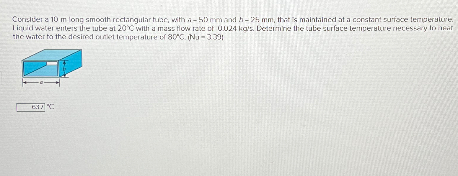 Solved Consider A 10-m-long Smooth Rectangular Tube, With | Chegg.com