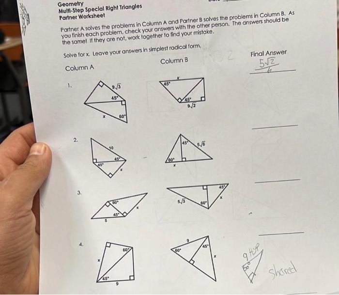 40 Special Right Triangles Worksheet Worksheet Database